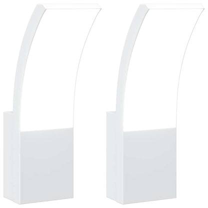 Applique per Esterni con LED 2 pz Bianche Alluminio Pressofuso