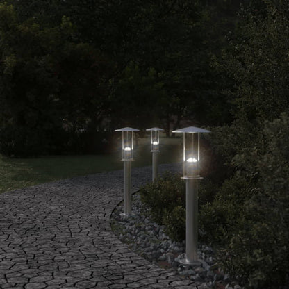 Lampada da Terra per Esterni Argento 60 cm in Acciaio Inox