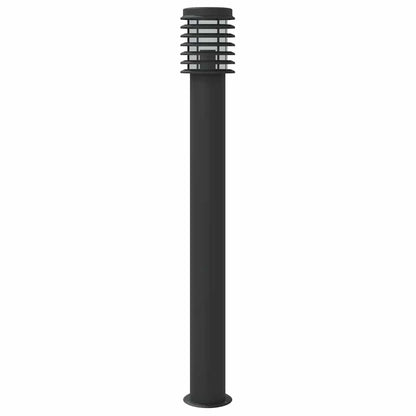 Lampade da Terra per Esterni 3 pz Nere 110 cm in Acciaio Inox