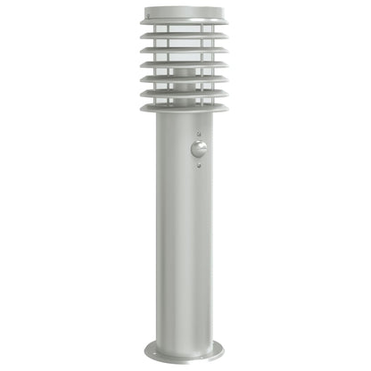 Lampada da Terra per Esterni Sensore Argento 60 cm in Acciaio