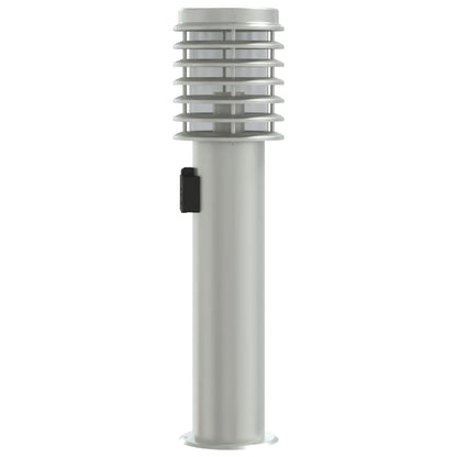 Lampade da Terra Esterni con Presa 3 pz Argento 60 cm Acciaio
