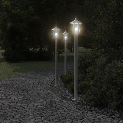 Lampada da Terra per Esterni Argento 120 cm in Acciaio Inox
