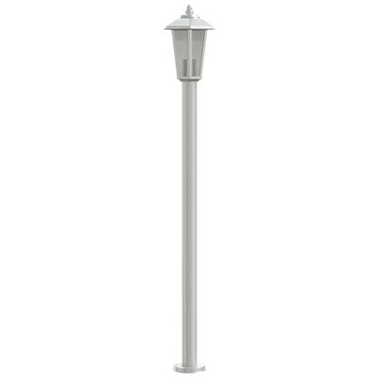 Lampade da Terra per Esterni 3 pz Argento 120cm in Acciaio Inox