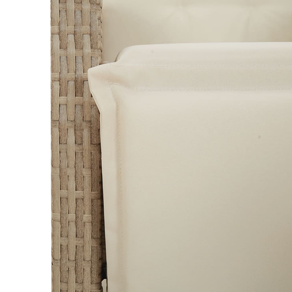 Set da BistrÃƒÆ’Ã‚Â² da Giardino 7 pz con Cuscini Beige in Polyrattan