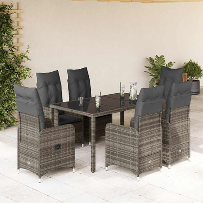 Set BistrÃƒÂ² da Giardino 5 pz con Cuscini in Polyrattan Grigio