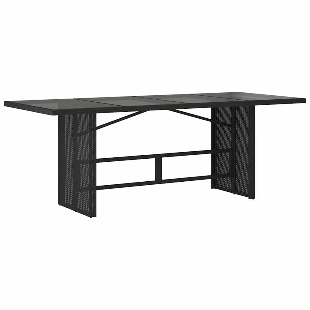 Set da BistrÃƒÂ² da Giardino 7 pz con Cuscini Nero in Polyrattan