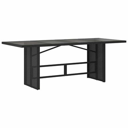 Set da BistrÃƒÂ² da Giardino 7 pz con Cuscini Nero in Polyrattan