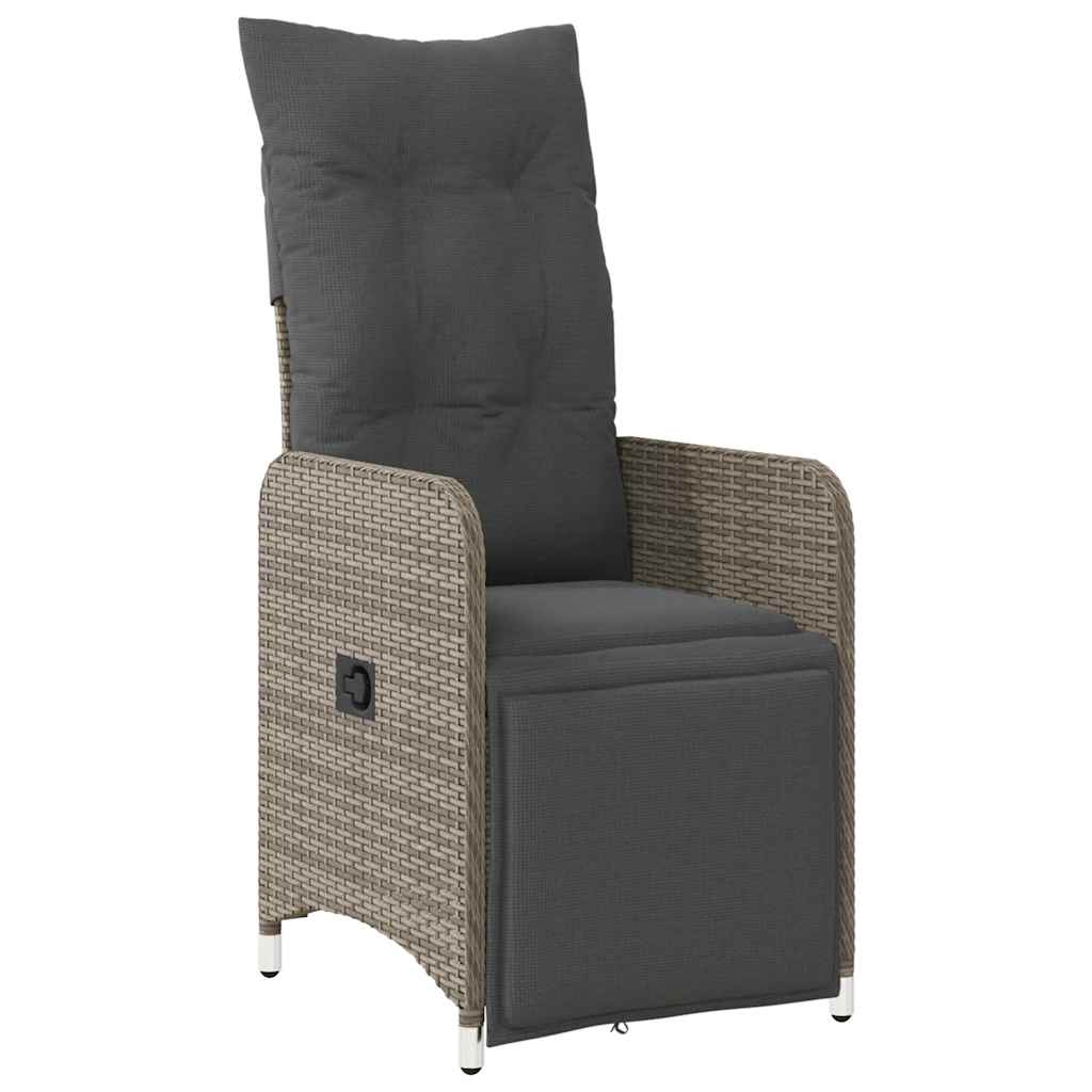 Set BistrÃƒÂ² da Giardino 7 pz con Cuscini in Polyrattan Grigio
