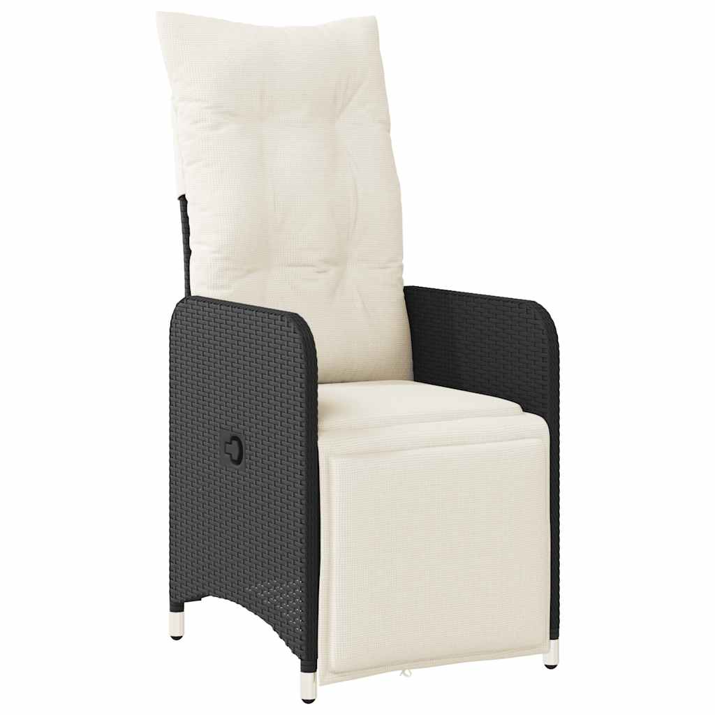 Set BistrÃƒÂ² da Giardino 9 pz con Cuscini in Polyrattan Nero