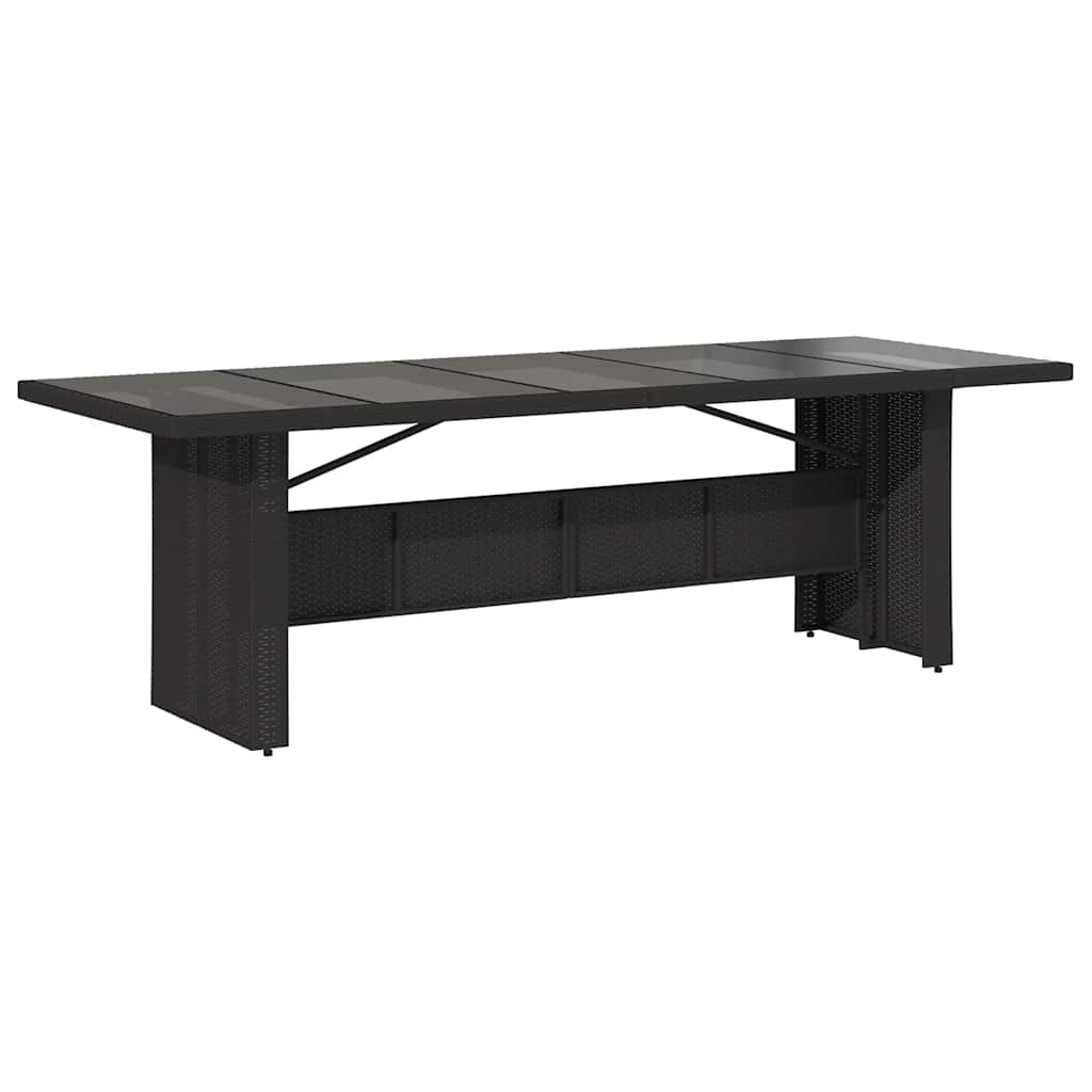 Set da BistrÃƒÂ² da Giardino 11 pz con Cuscini Nero in Polyrattan