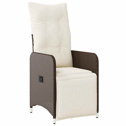 Set BistrÃƒÂ² da Giardino 9 pz con Cuscini in Polyrattan Marrone