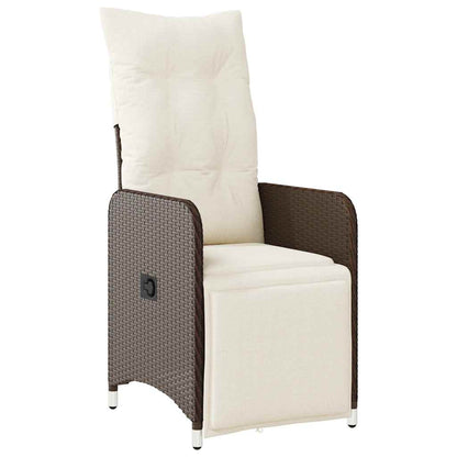 Set BistrÃƒÂ² da Giardino 11 pz con Cuscini in Polyrattan Marrone