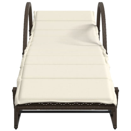 Lettini Prendisole 2 pz con Cuscini Marrone in Polyrattan