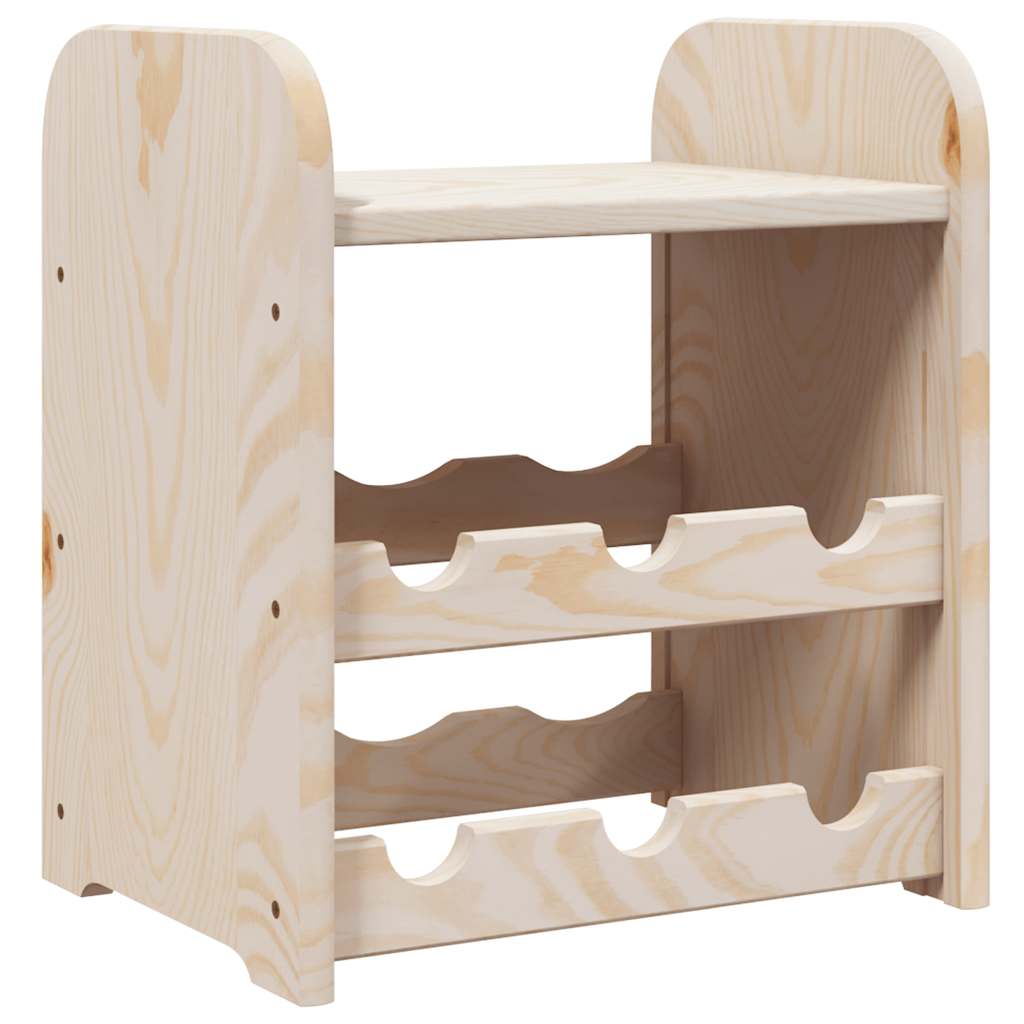 Portabottiglie con Ripiano 33x25x37cm in Legno Massello di Pino
