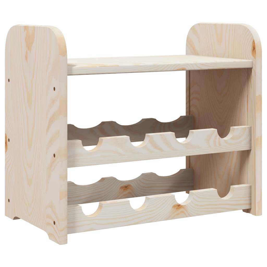 Portavini con Pannello Superiore 43x25x37cm Legno Massello Pino