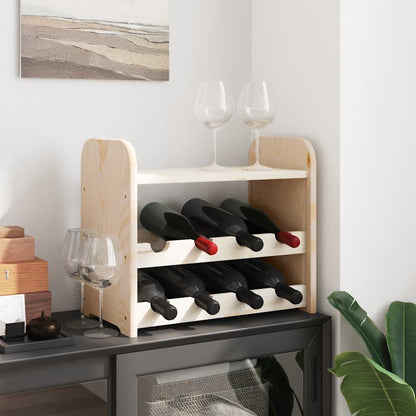 Portavini con Pannello Superiore 43x25x37cm Legno Massello Pino
