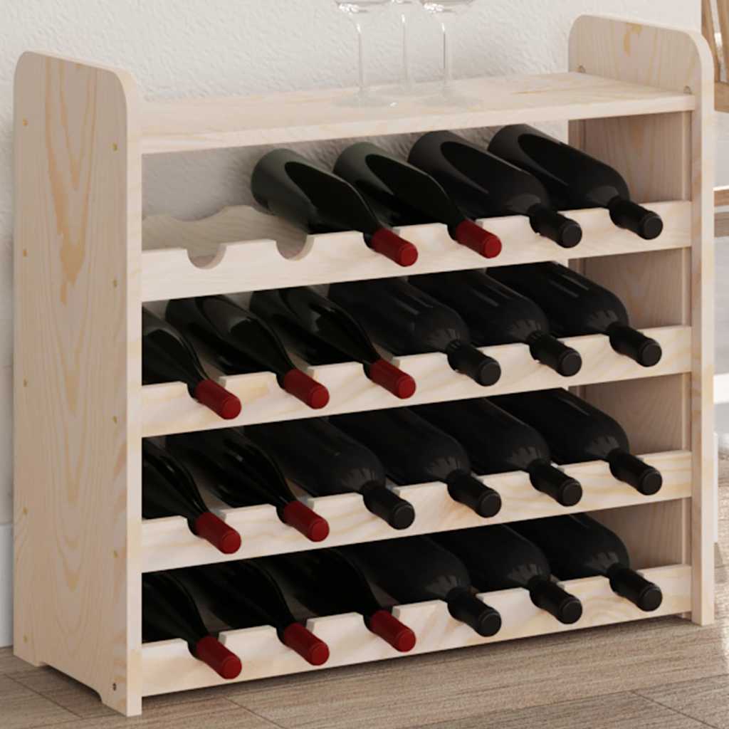 Portavini Pannello Superiore 67,5x25x60 cm Legno Massello Pino