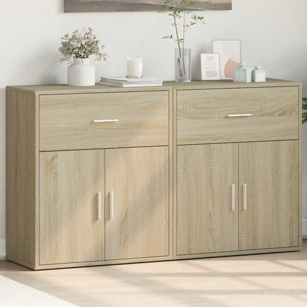 Credenze 2 pz Rovere Sonoma 60x31x70 cm in Legno Multistrato