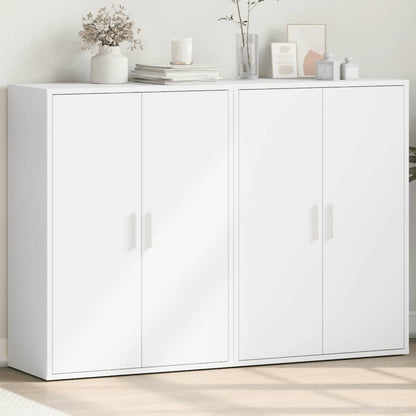 Credenze 2 pz Bianche 60x31x84 cm in Legno Multistrato