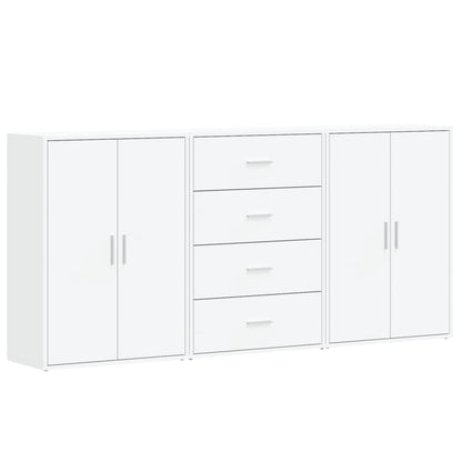 Credenze 3 pz Bianche 60x31x84 cm in Legno Multistrato