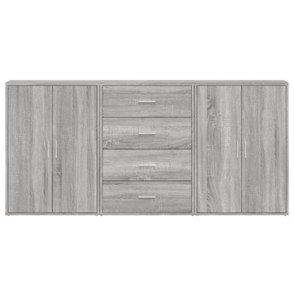 Credenze 3 pz Grigio Sonoma 60x31x84 cm in Legno Multistrato