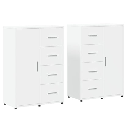 Credenze 2 pz Bianche 60x31x84 cm in Legno Multistrato