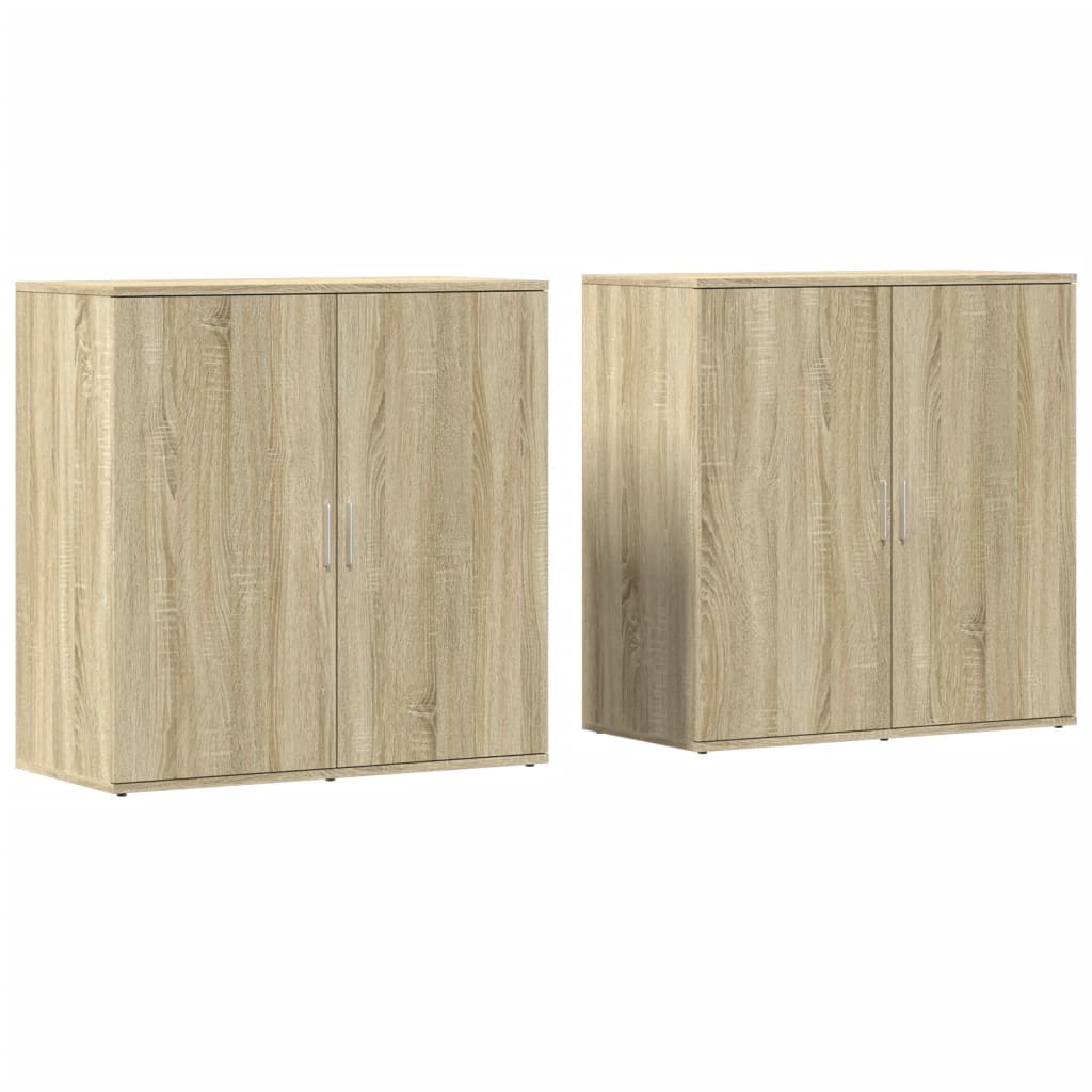Credenze 2 pz Rovere Sonoma 79x38x80 cm in Legno Multistrato
