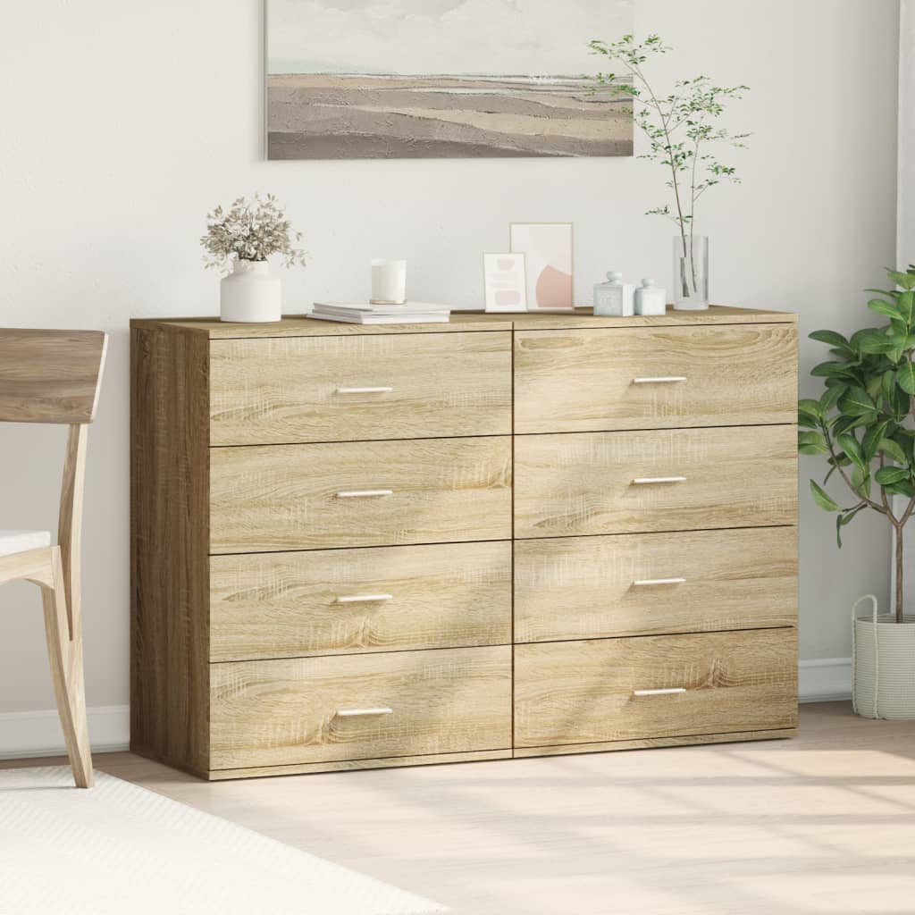Credenze 2 pz Rovere Sonoma 60x39x80 cm in Legno Multistrato
