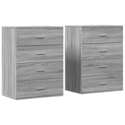 Credenze 2 pz Grigio Sonoma 60x39x80 cm in Legno Multistrato