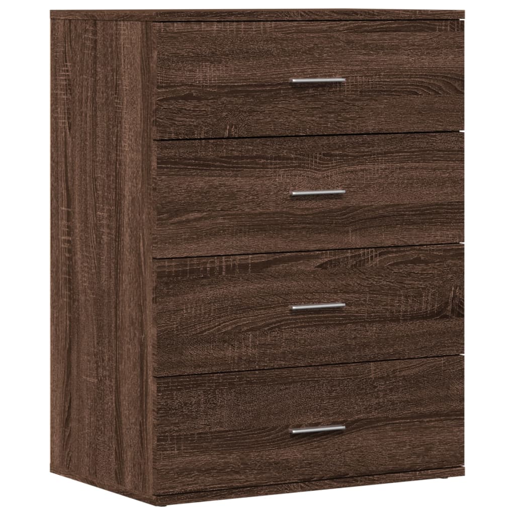 Credenze 2 pz Rovere Marrone 60x39x80 cm in Legno Multistrato