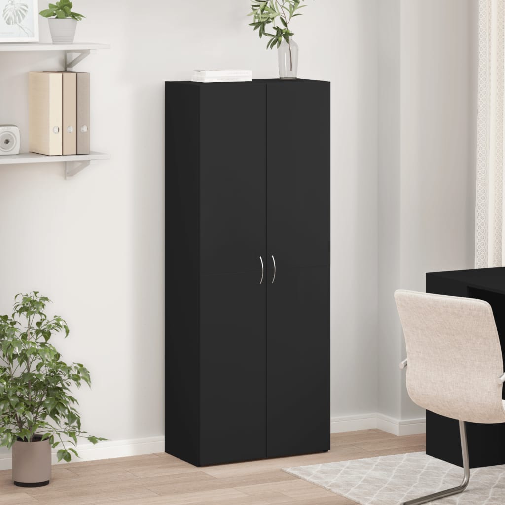 Schedario Nero 60x32x153 cm in Truciolato