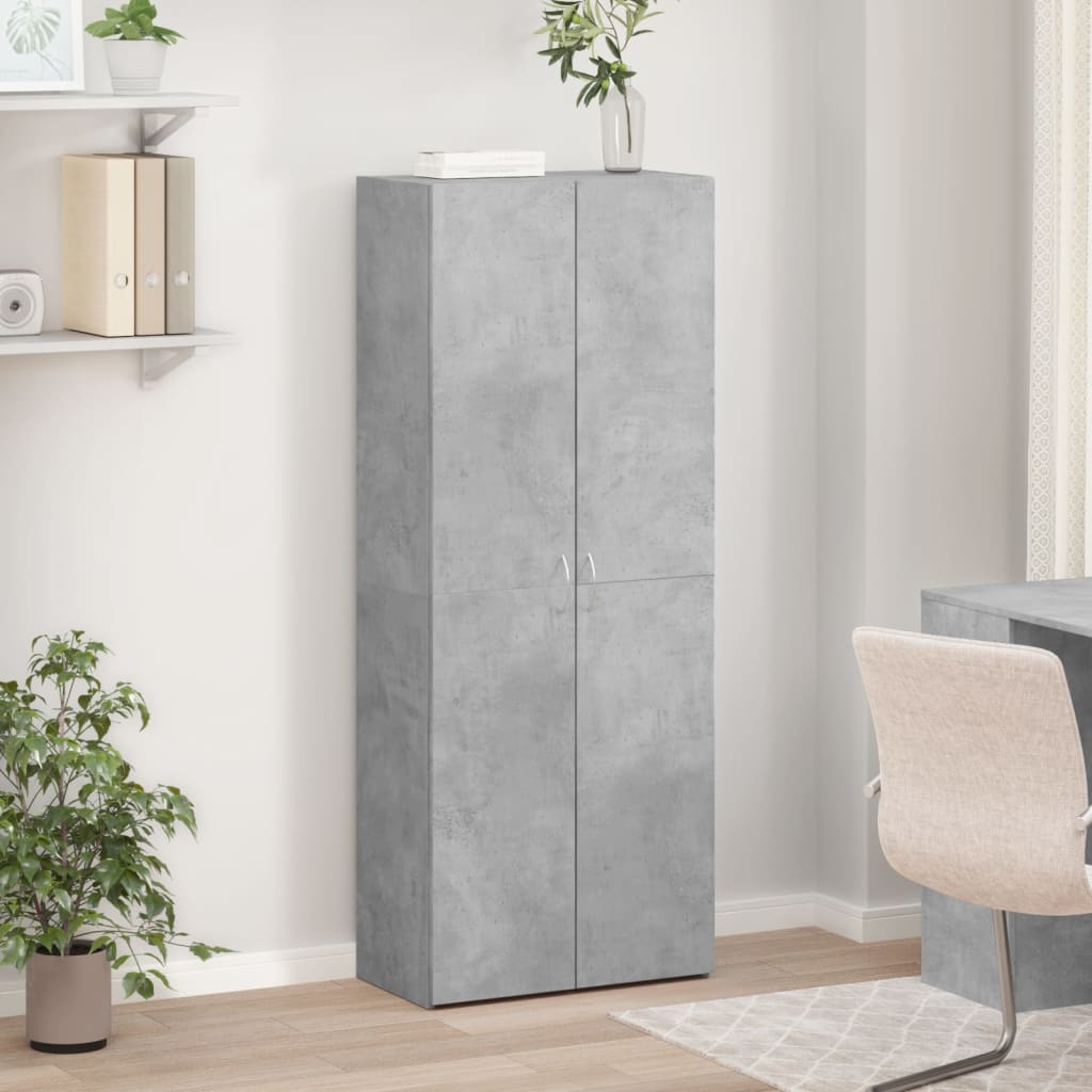 Schedario Grigio Cemento 60x32x153 cm in Truciolato