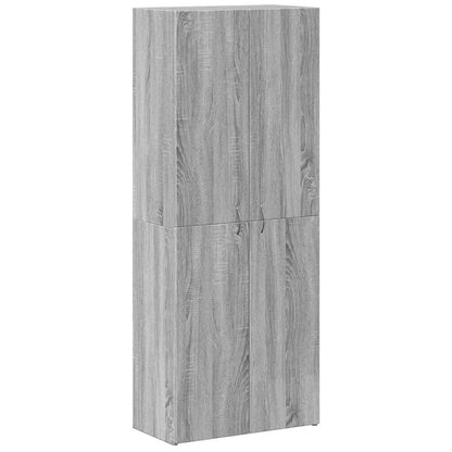 Schedario Grigio Sonoma 60x32x153 cm in Legno Multistrato