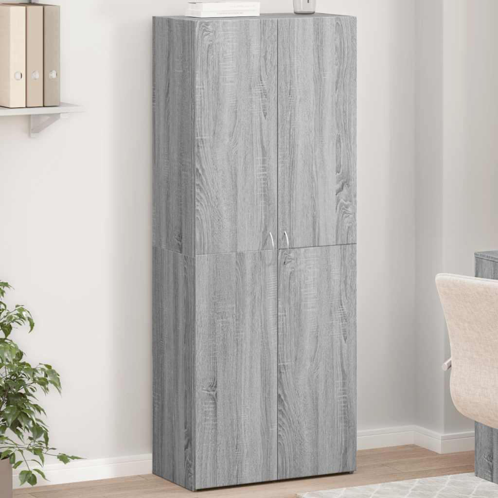 Schedario Grigio Sonoma 60x32x153 cm in Legno Multistrato