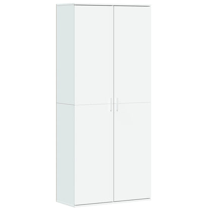 Credenza Bianca 80x35x180 cm in Legno Multistrato