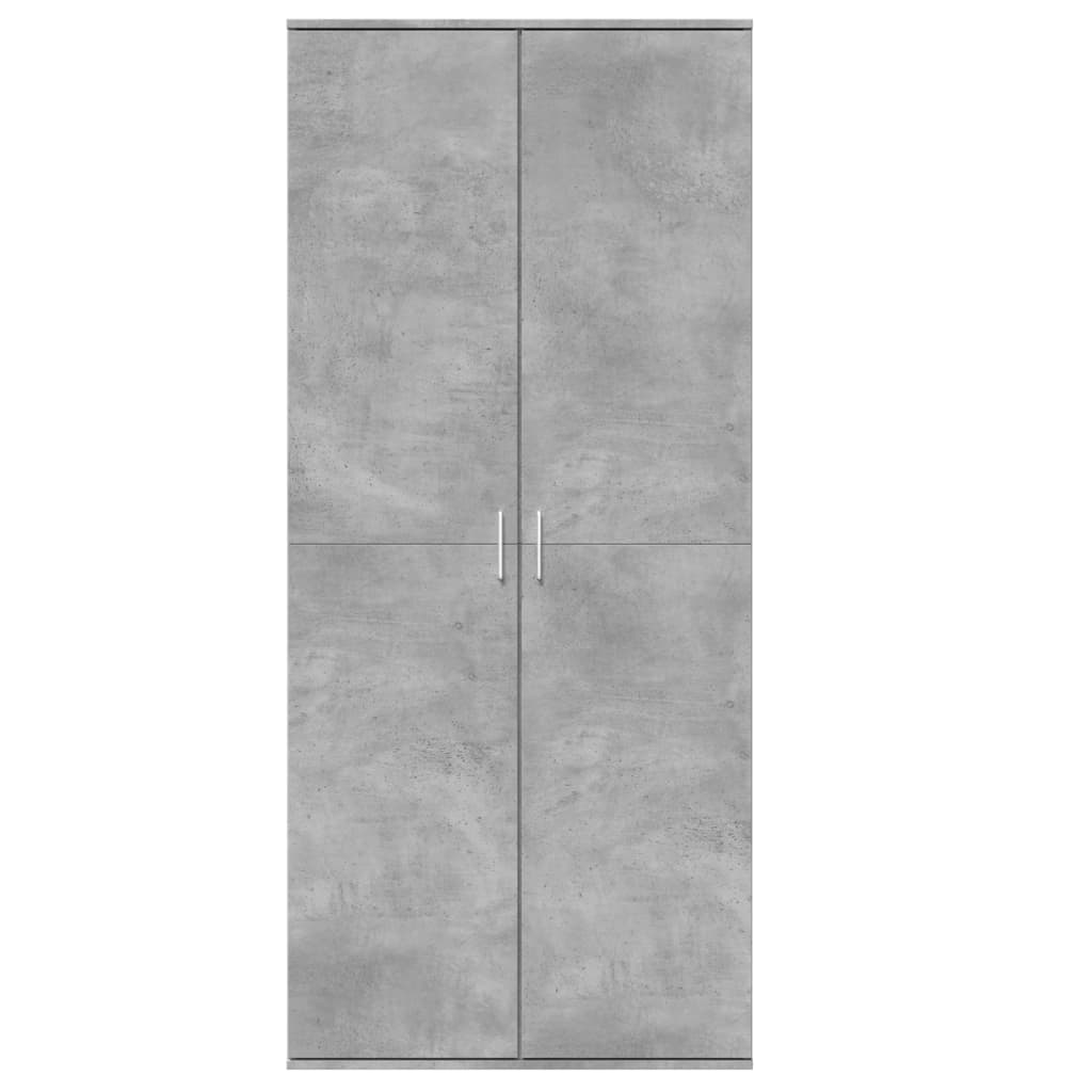 Credenza Grigio Cemento 80x35x180 cm in Legno Multistrato