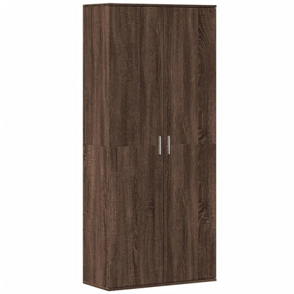 Credenza Rovere Marrone 80x35x180 cm in Legno Multistrato
