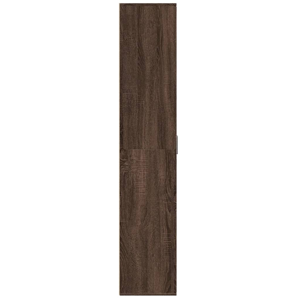 Credenza Rovere Marrone 80x35x180 cm in Legno Multistrato