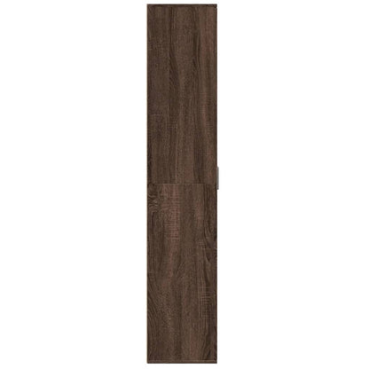 Credenza Rovere Marrone 80x35x180 cm in Legno Multistrato