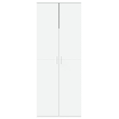 Credenza Bianca 70x35x180 cm in Legno Multistrato