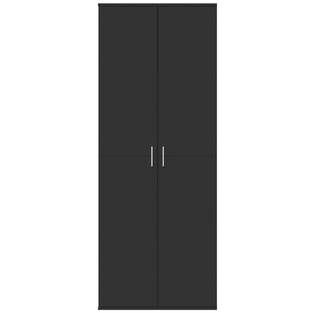Credenza Nero 70x35x180 cm in Legno Multistrato
