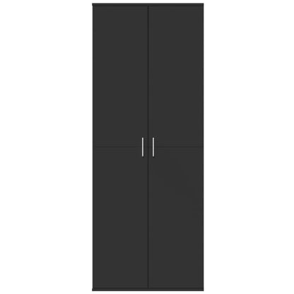 Credenza Nero 70x35x180 cm in Legno Multistrato
