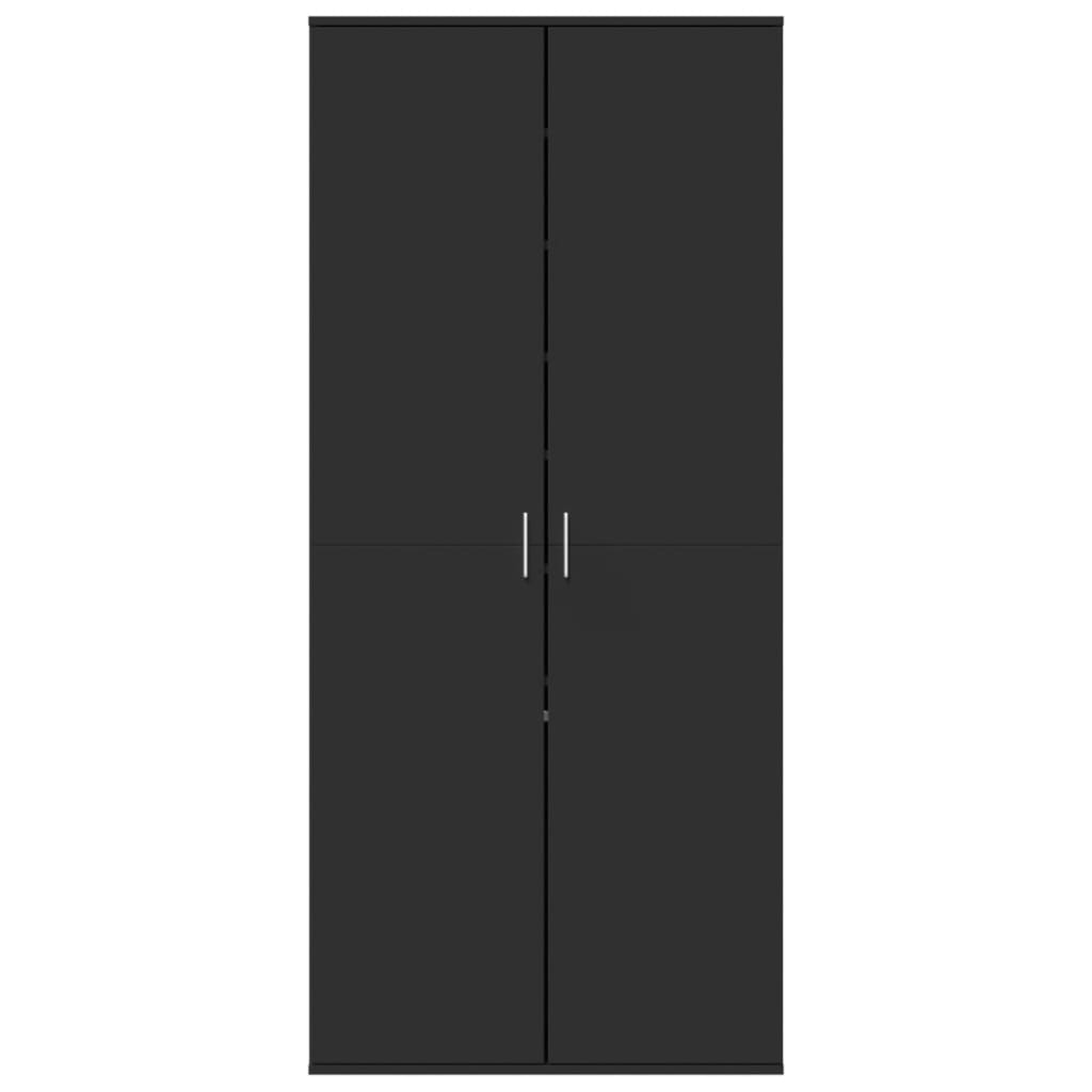 Scarpiera Nera 80x39x178 cm in Legno Multistrato