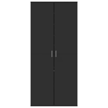 Scarpiera Nera 80x39x178 cm in Legno Multistrato
