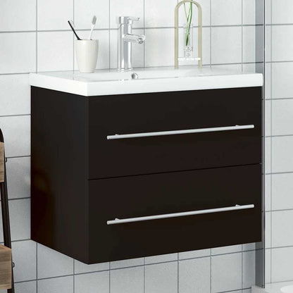 Mobile da Bagno con Lavabo Integrato Nero