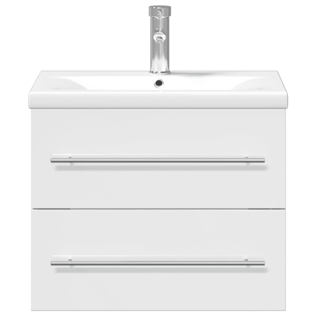 Mobile da Bagno con Lavabo Integrato Bianco Lucido