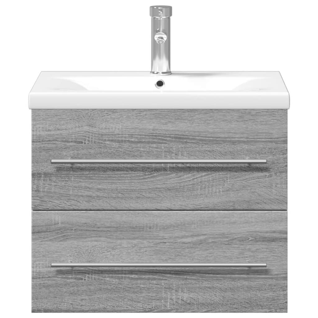Mobile da Bagno con Lavabo Integrato Grigio Sonoma