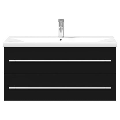 Mobile da Bagno con Lavabo Integrato Nero