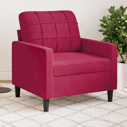 Poltrona Rosso Vino 60 cm Velluto