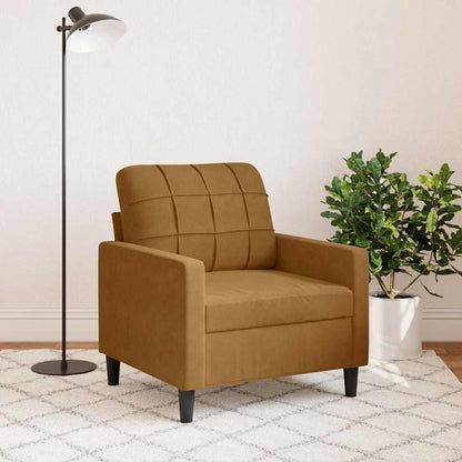 Poltrona Marrone 60 cm Velluto